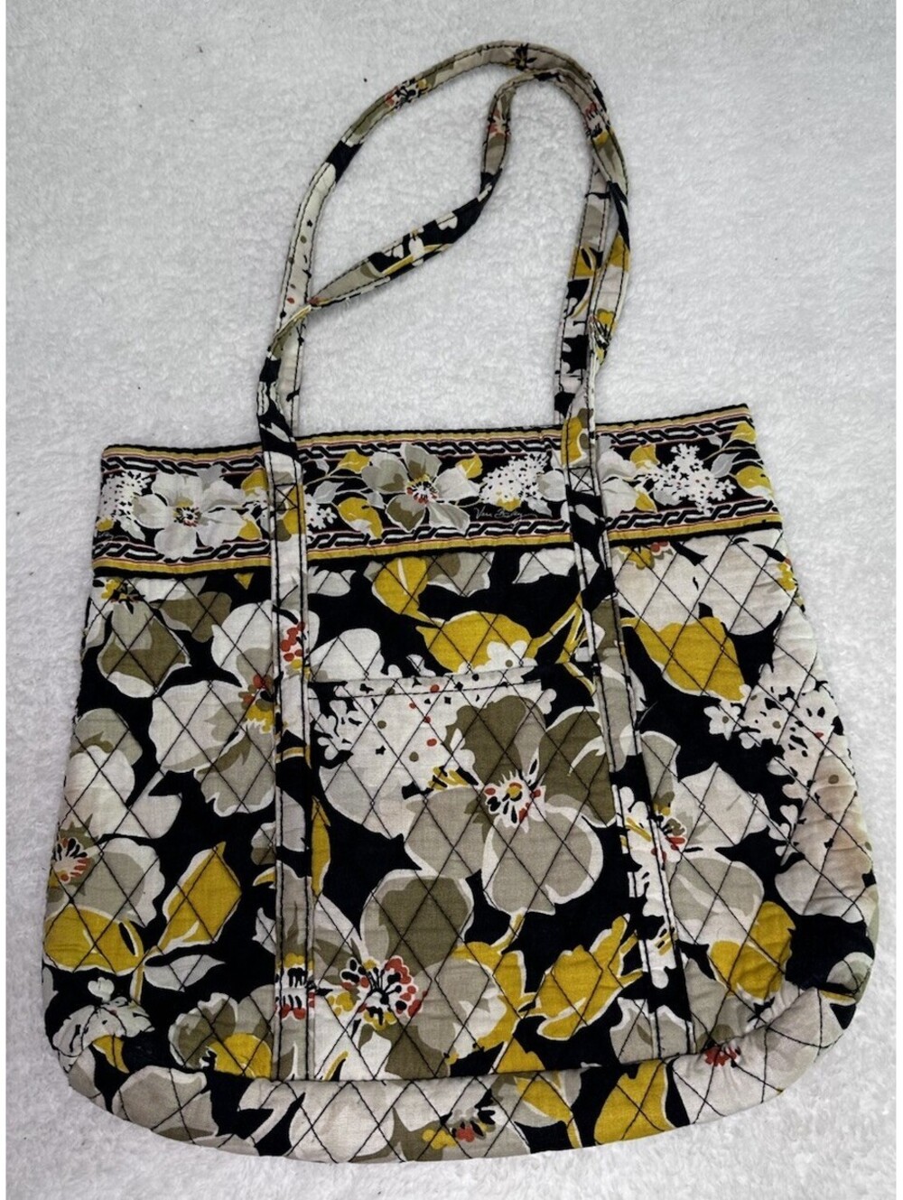 Vera Bradley Tote In Dogwood - Purse Floral Print RETIRED Quilted Cotton